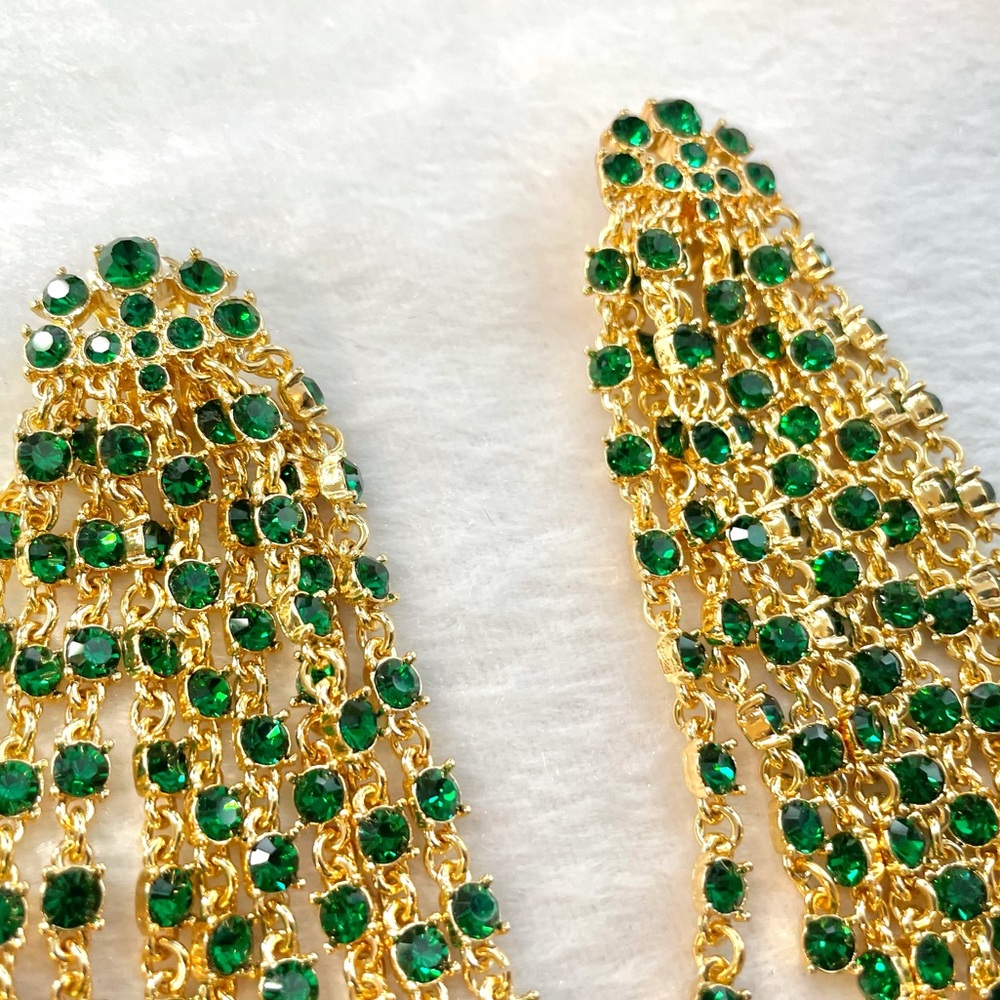 Oscar de la Renta Waterfall Crystal Earrings - Picture 4 of 5